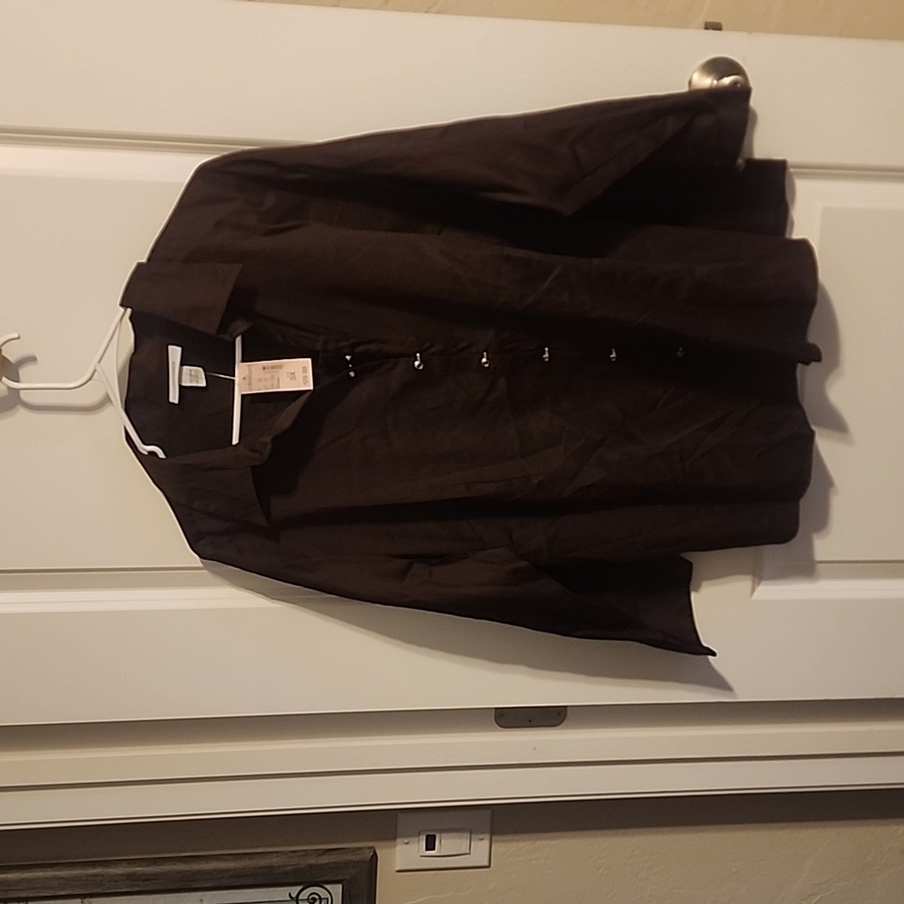 dress barn brown long sleeve blouse size 22/24w